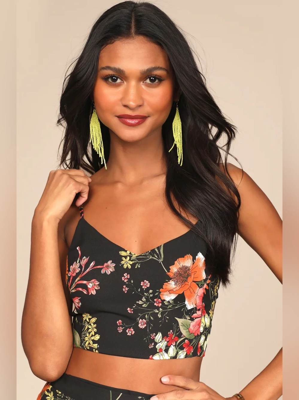 Lulus Bloom With A View Corset Lace Up
Back Crop Top
